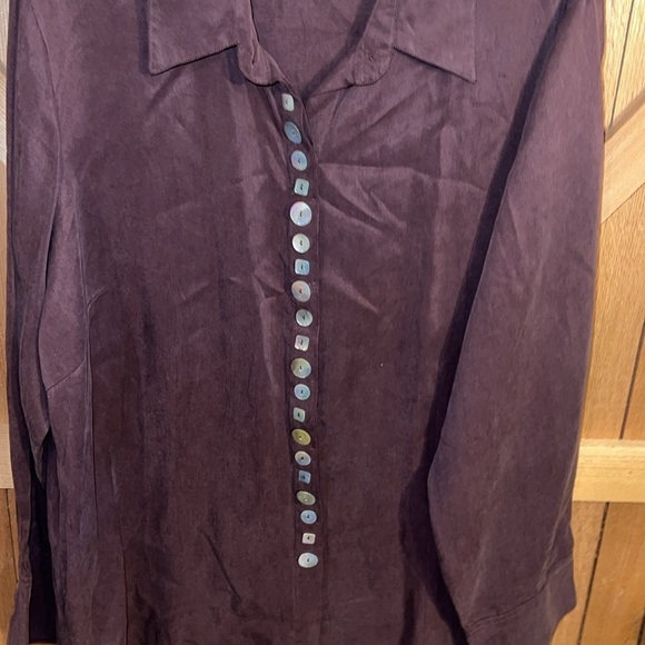 Soft Surroundings Brown Button Down Shirt 2X - Picture 3 of 9